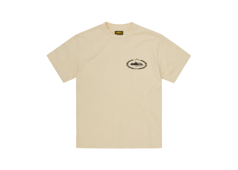 Corteiz Royale Heavyweight Tee in cream color.