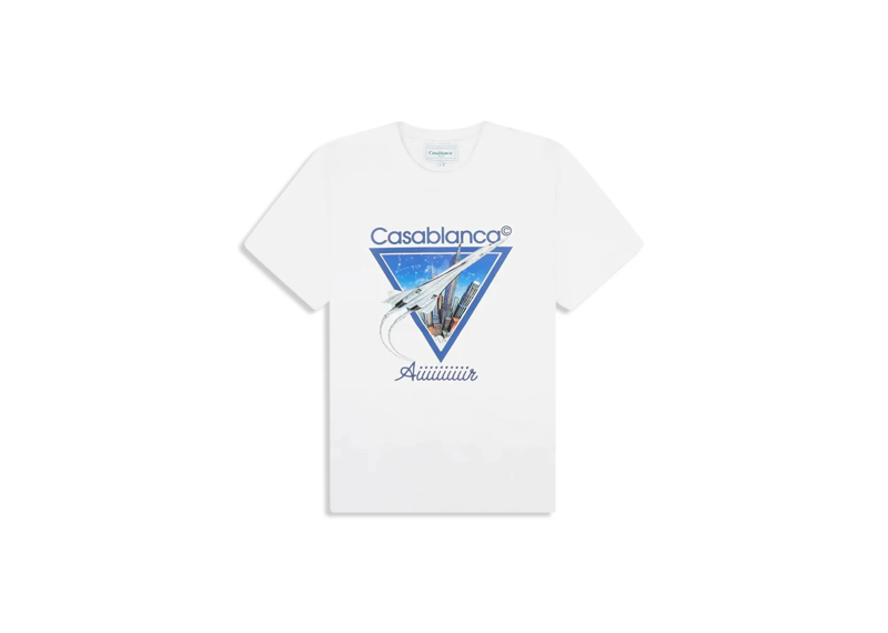 Casablanca Aiiir T-Shirt White with graphic design on front.