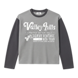 Suavo World Valley Hills Raglan Waffle Long Sleeve Grey
