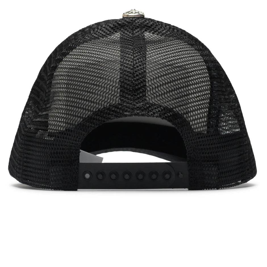 Chrome Hearts CH Hollywood trucker hat in white with logo details