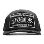 Chrome Hearts black Fuck Hollywood trucker hat