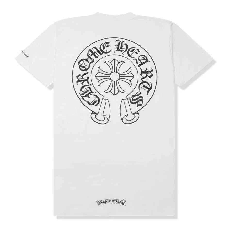 White Chrome Hearts Horse Shoe pocket logo T-shirt