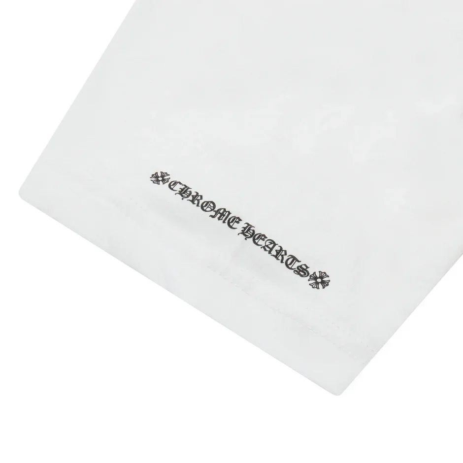 White Chrome Hearts Horse Shoe pocket logo t-shirt
