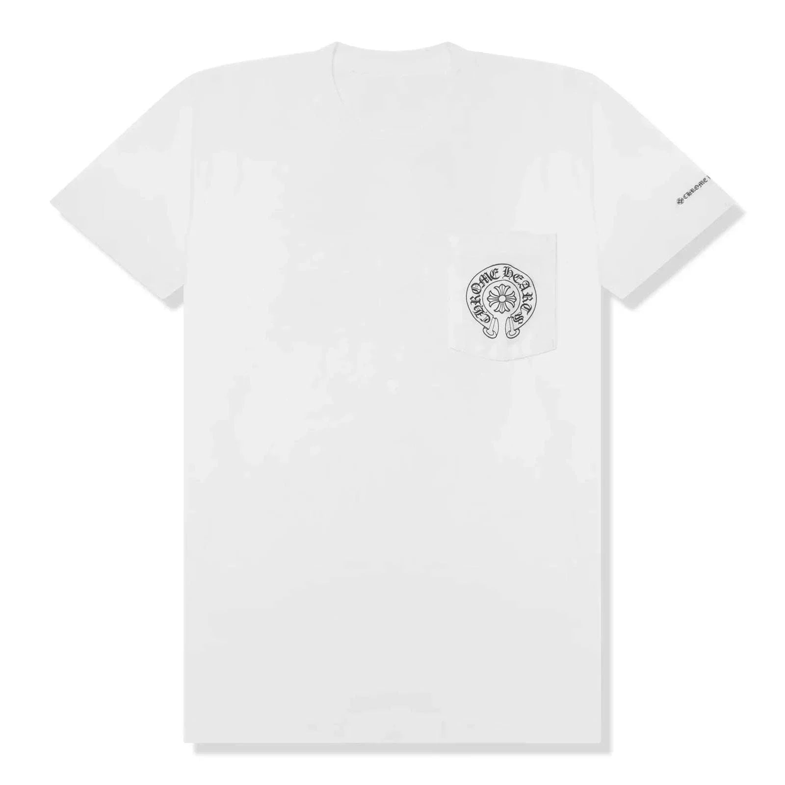 White Chrome Hearts Horse Shoe logo pocket T-shirt