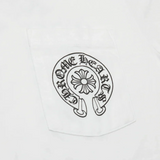 White Chrome Hearts Horse Shoe pocket logo T-shirt