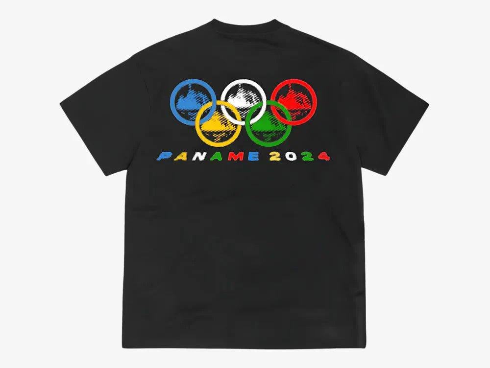 Corteiz Paname Black T-Shirt with colorful Paname 2024 design.