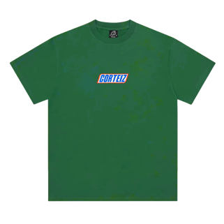 Corteiz Snickers Tee Green front view on white background
