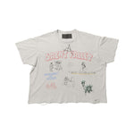 Suavo World Nightmares Of Nevada T-Shirt with vintage wash and hand distressing on model 5'9 wearing medium