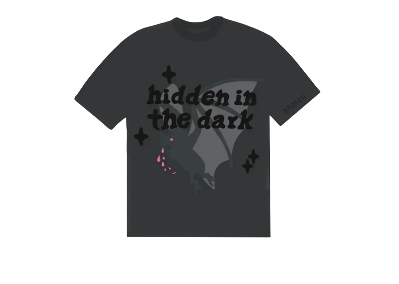 Onyx Black Broken Planet T-Shirt with "Hidden in the Dark" graphic design.