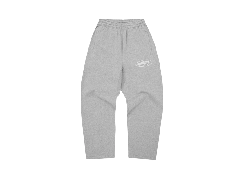 Corteiz Island Puff Print Sweatpants in Heather Grey