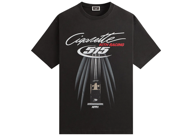 Black Kith Cigarette Racing 515 vintage graphic tee with bold front print.