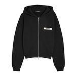Jacquemus Le Hoodie black zip-up gros grain casual sweatshirt