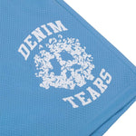 Light blue Denim Tears University mesh shorts with white graphic logo