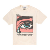 Gallery Dept. Dead Batteries Tee in antique white with graphic eye and tear design.
