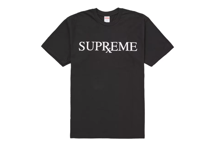 Black Supreme RX Tee with white logo print front