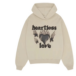 Broken Planet Heartless Love Hoodie with flame heart design.