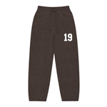Suavo World 19 brown knit sweatpants with number print
