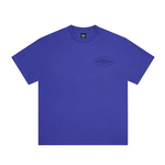 Corteiz Island Knockout Tee in indigo blue displayed on a model