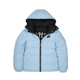 TRAPSTAR IRONGATE reversible black and light blue puffer jacket with hood