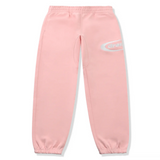 Drama Call Pink White Sweatpants with elastic waistband and cuffs.