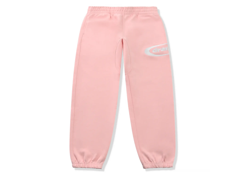 Drama Call Pink White Sweatpants with elastic waistband and cuffs.