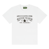 Denim Tears ADG white tee with black logo design.