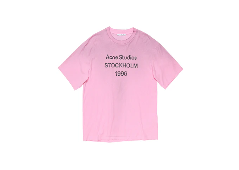 Acne Studios Stockholm logo pink t-shirt