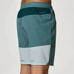 Reprimo Flight Shorts in Forest Green and Mint on model.