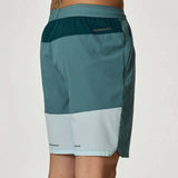 Reprimo Flight Shorts in Forest Green and Mint on model.