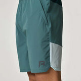 Reprimo Flight Shorts in forest green and mint.