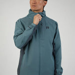 Reprimo Glide Jacket in Azure/Shadow Blue worn by model.