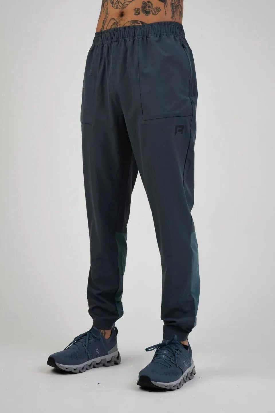 Reprimo Glide Pants Azure/Shadow Blue worn by model