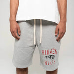Suavo World Hidden Hills grey shorts with drawstring.