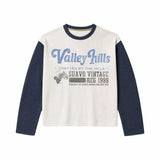 Suavo World Valley Hills Raglan Waffle Long Sleeve Blue