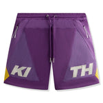 Purple Kith Mesh Turbo shorts with drawstring and zippered pockets
