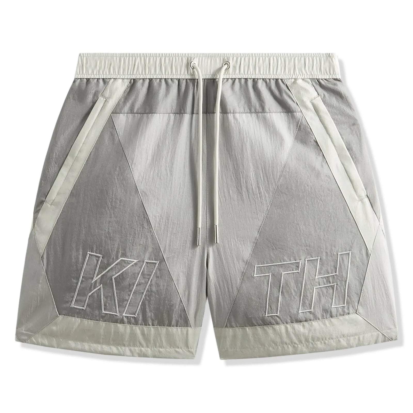 Kith Washed Nylon Turbo Short Pacify SS26 in grey and red design