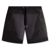 Black Kith Washed Turbo shorts with drawstring waistband and zippered pockets