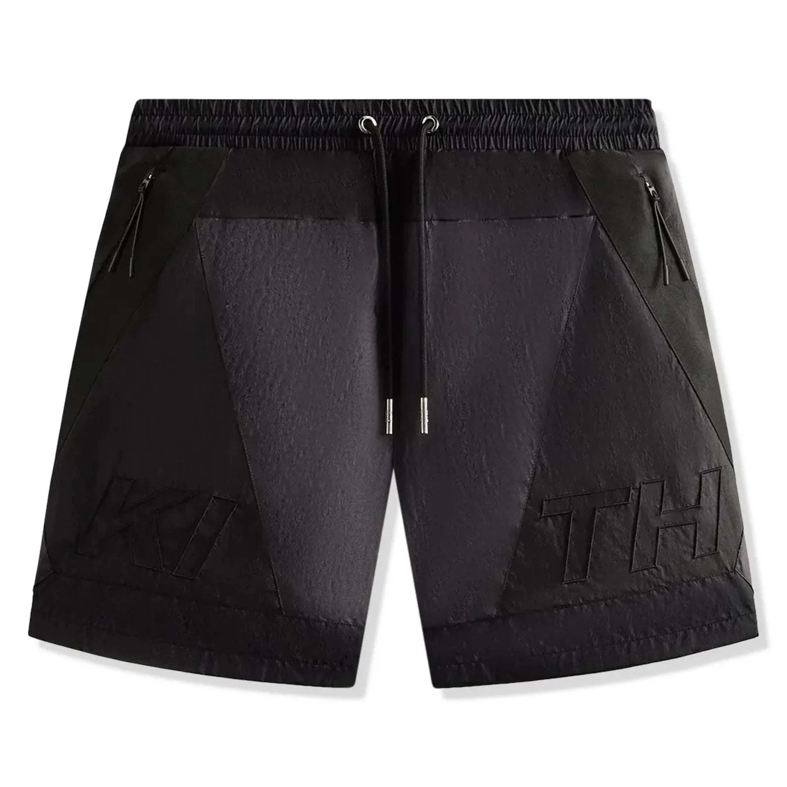 Black Kith Washed Turbo shorts with drawstring waistband and zippered pockets