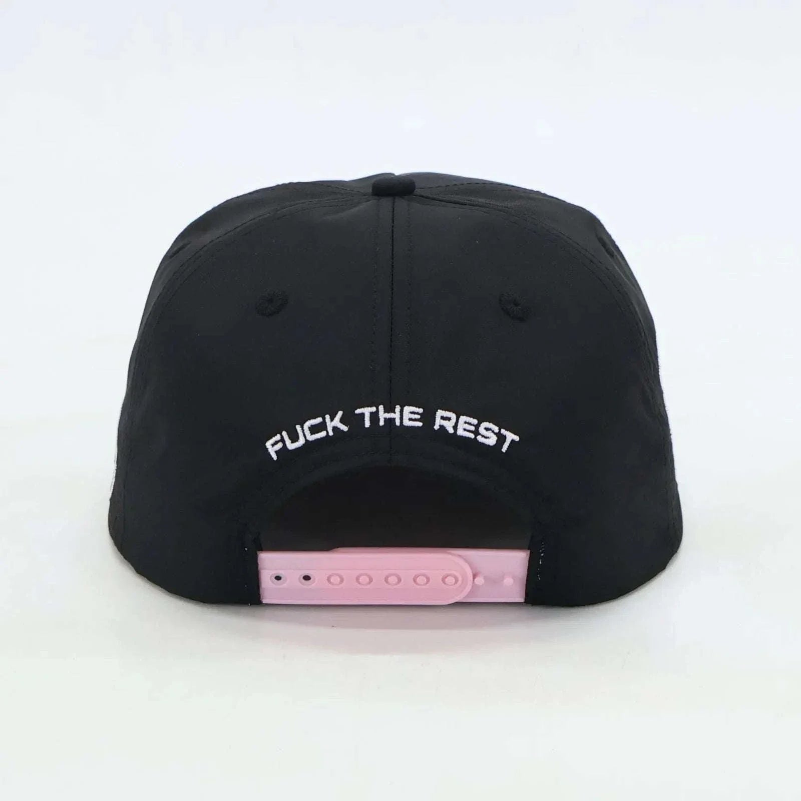 Black Last Lesson SnapBack Hat with bold embroidery.