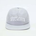Grey Last Lesson SnapBack Hat with embroidered text.