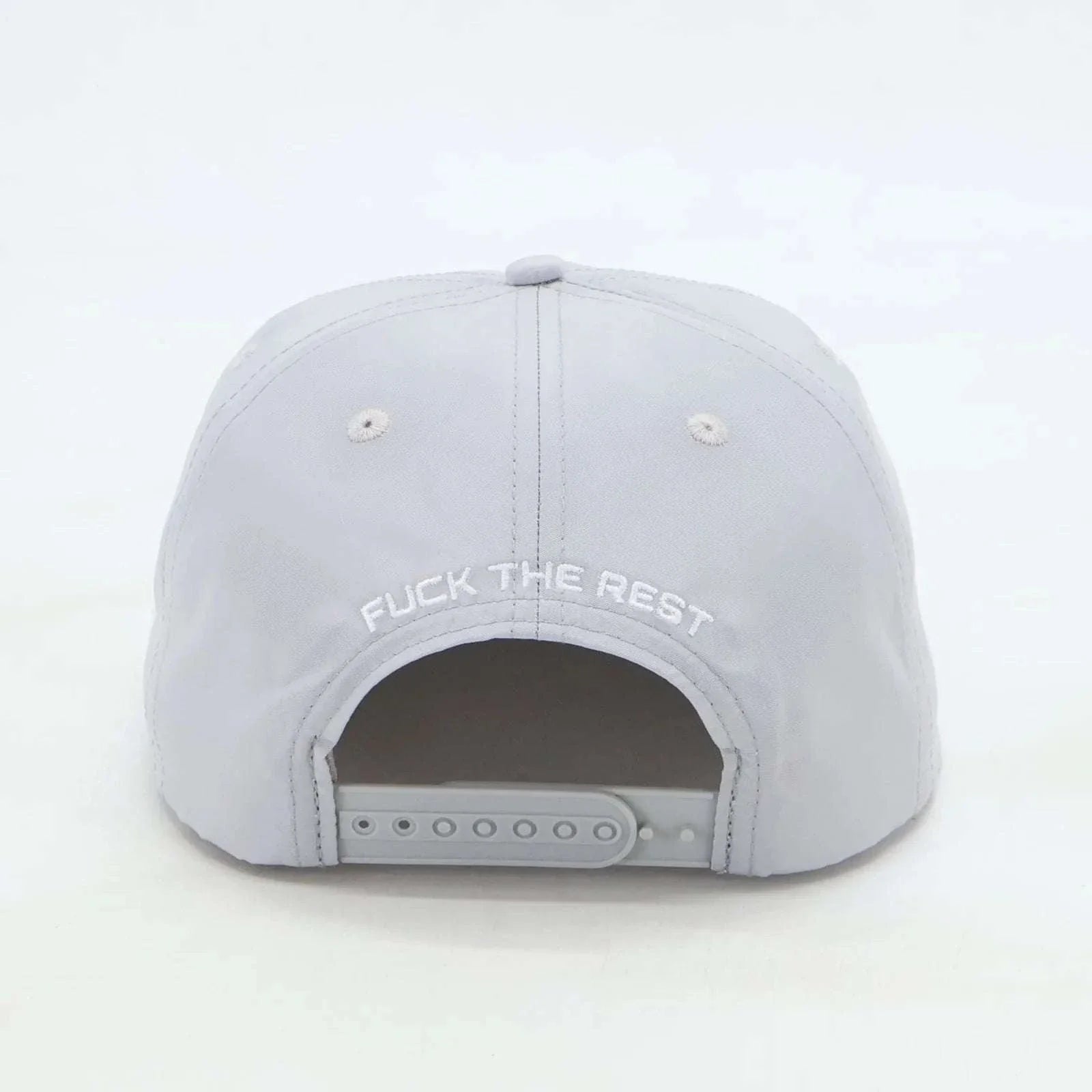Grey Last Lesson SnapBack hat with adjustable strap.