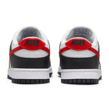 Nike Dunk Low Black White Red Swoosh Panda