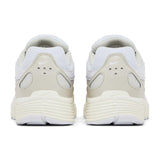 Rear view of P-6000 White Sail sneakers showcasing mesh and leather design.