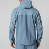 Reprimo Nova Jacket in Aqua and Dusk Blue, back view.