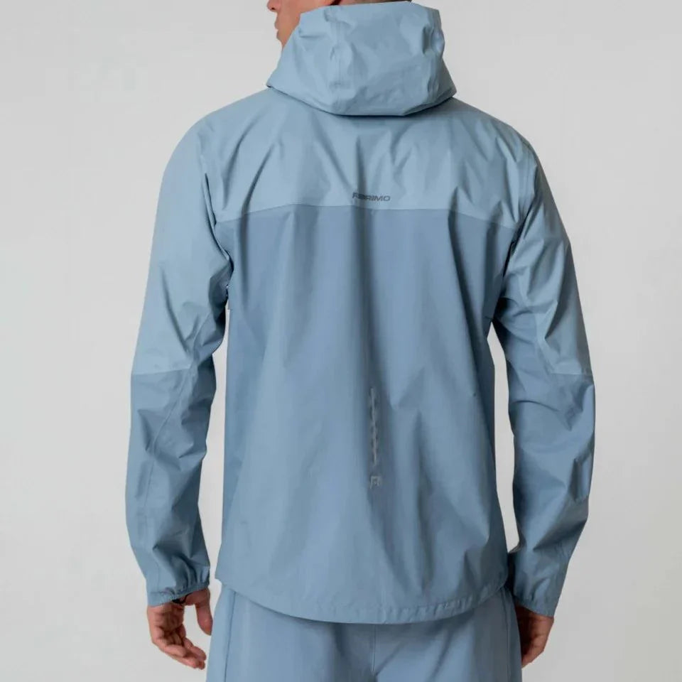 Reprimo Nova Jacket in Aqua and Dusk Blue, back view.