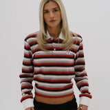Cherry Location Red Layered Tee front view on white background