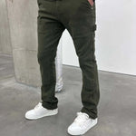 Siarr Rio Jeans in green with straight leg fit and front detailing.