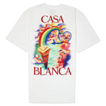 White Casablanca Nature T-shirt with colorful artistic design and CASA BLANCA text