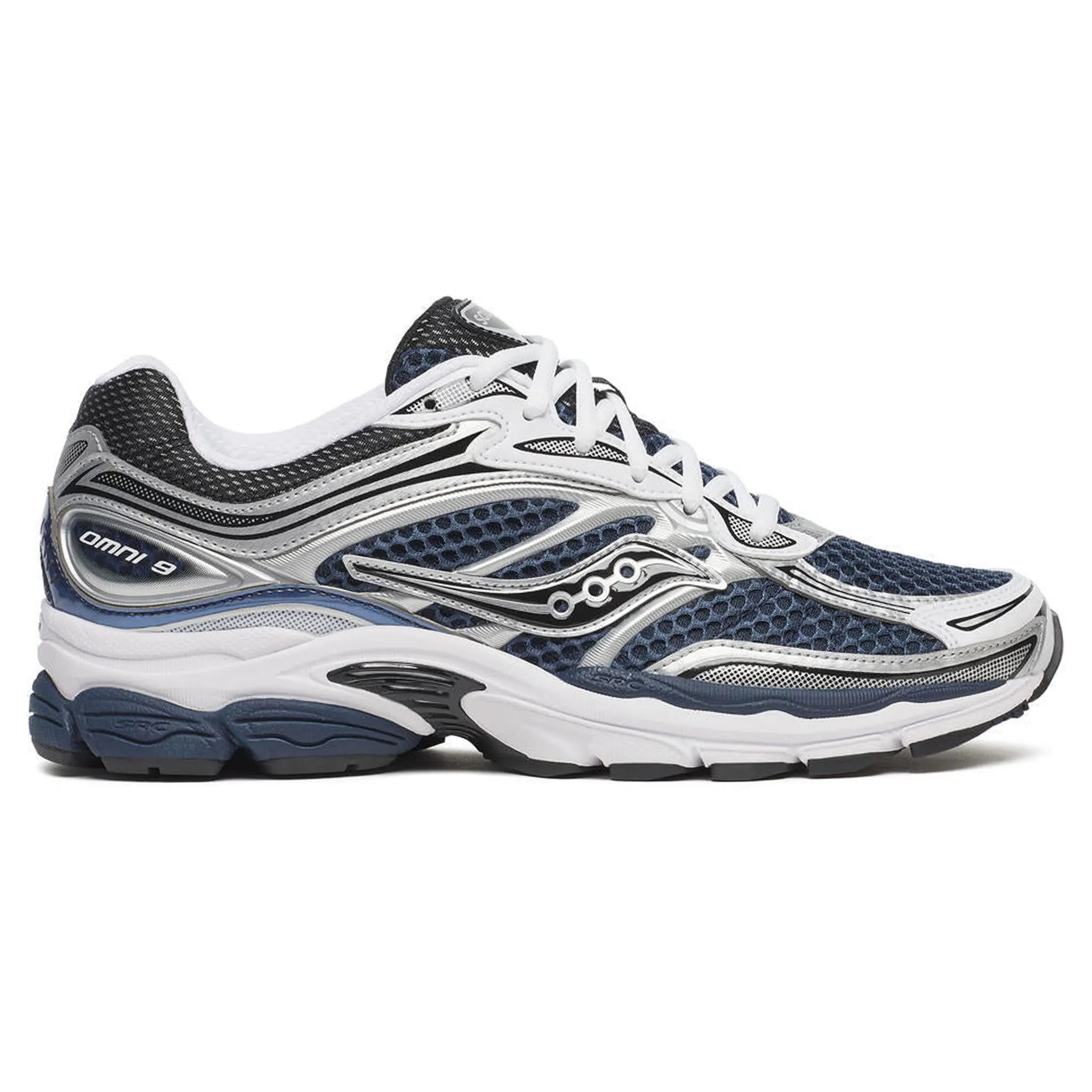 Saucony ProGrid Omni 9 running shoes in deep navy color