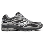 Saucony Progrid Omni 9 running shoe in silver and black design